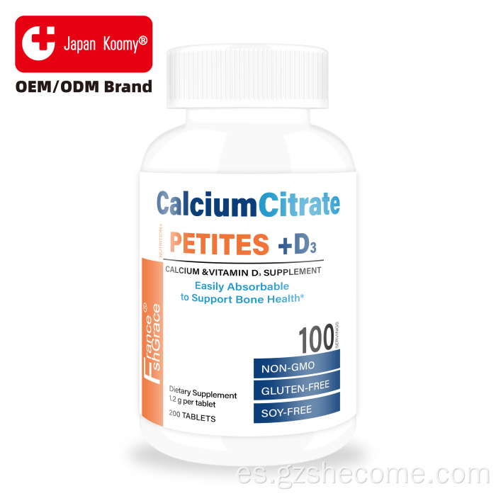 Shecome Citrato De Calcio Vitamina D3 Tabletas Salud Ósea